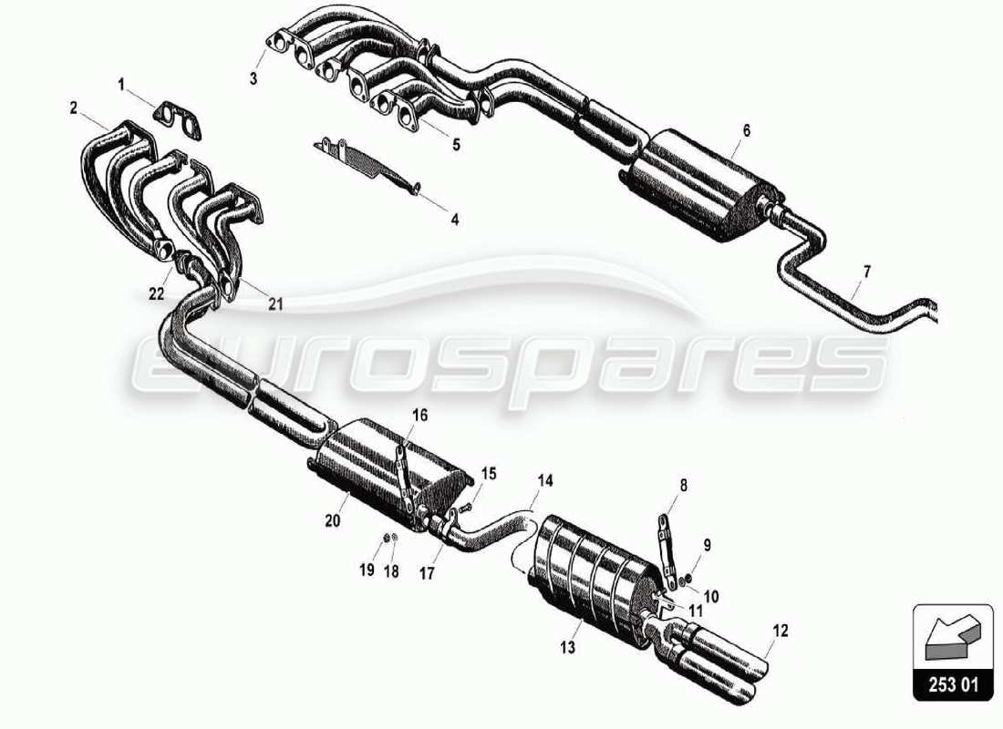 ein teilediagramm aus dem teilekatalog lamborghini 350 gt