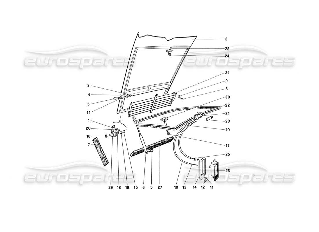 ein teilediagramm aus dem teilekatalog ferrari 328
