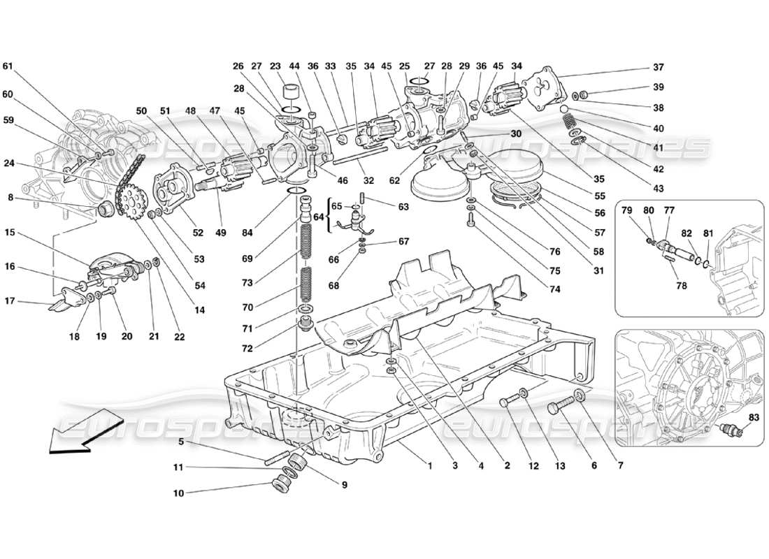 ein Teilediagramm aus dem Ferrari 360 Challenge Stradale-Teilekatalog