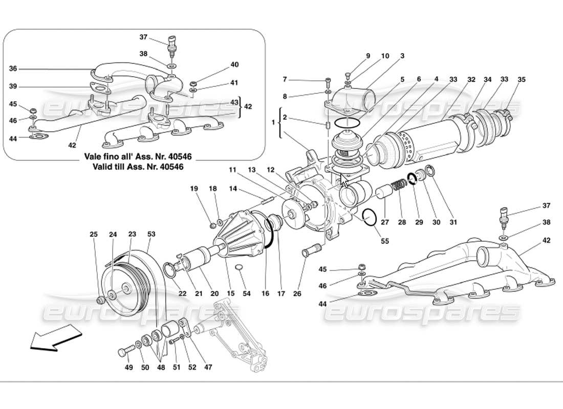 ein Teilediagramm aus dem Ferrari 360 Modena-Teilekatalog