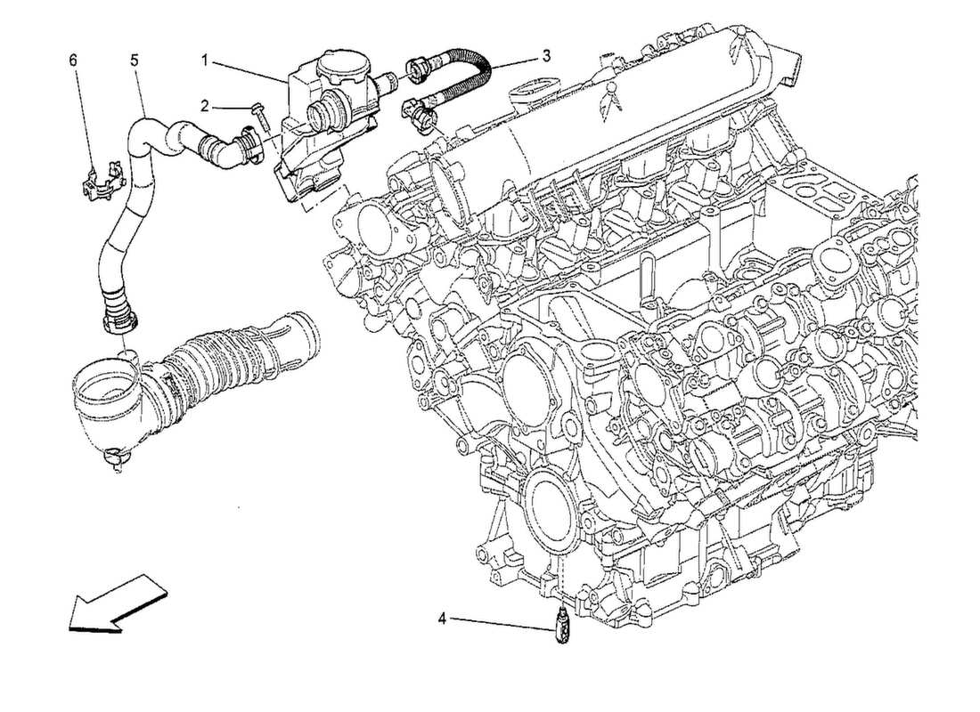 maserati qtp. v8 3.8 530bhp 2014 öldampf-rezirkulationssystem teilediagramm