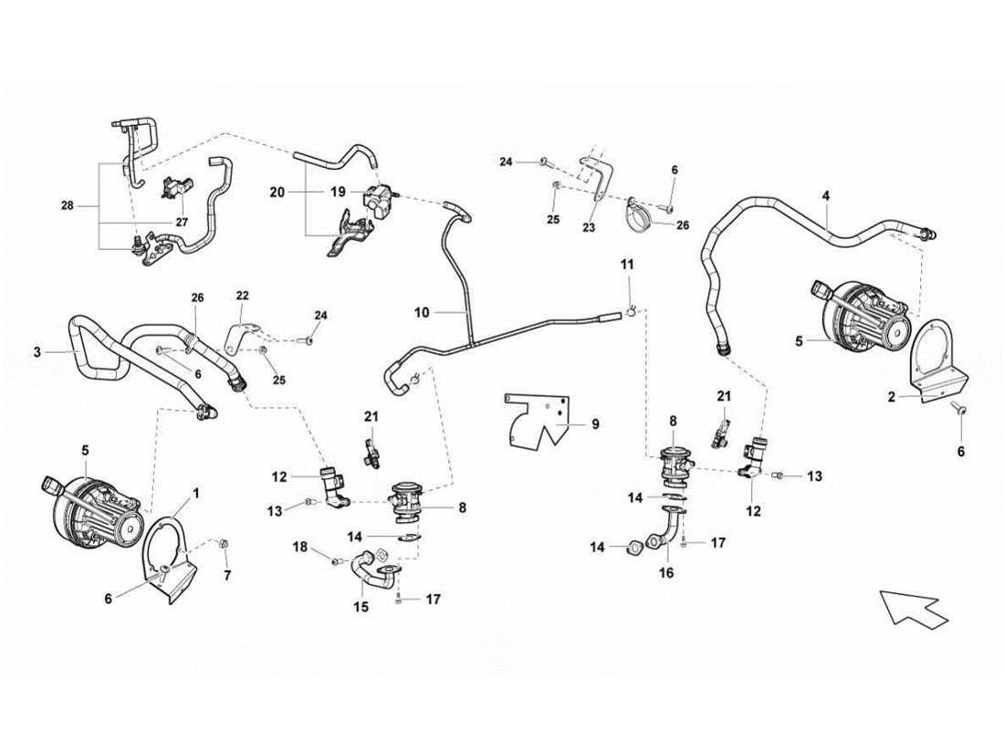 lamborghini gallardo lp570-4s perform sekundärluftsystem teilediagramm