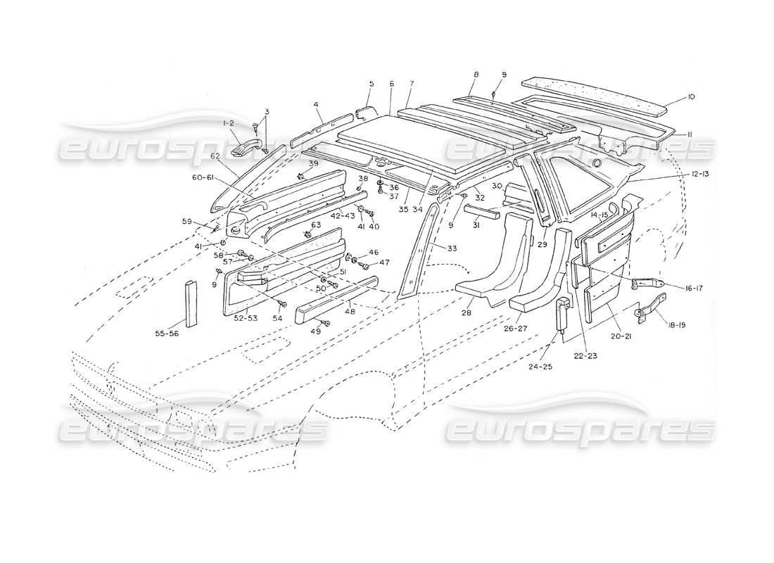 maserati shamal innenbesatz teilediagramm