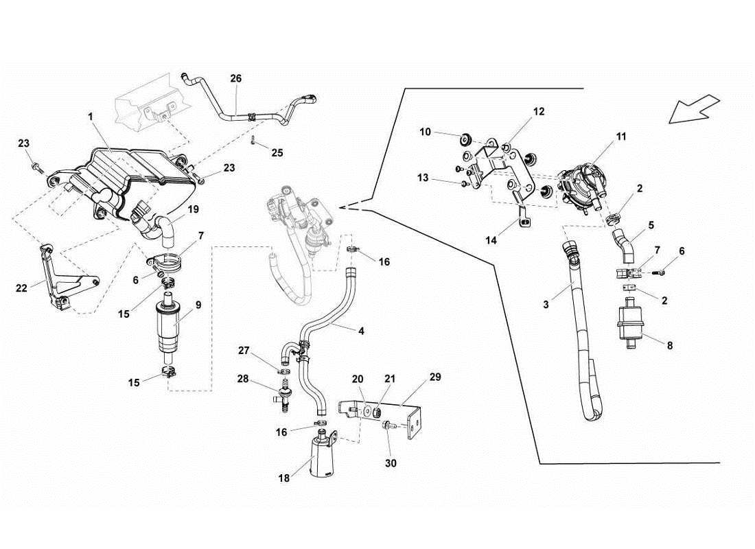 lamborghini gallardo lp560-4s update teilediagramm des dampffilters