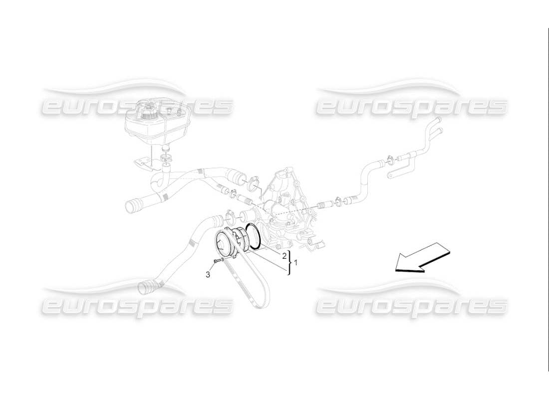 maserati qtp. (2008) 4.2 auto kühlsystem: wasserpumpe teilediagramm