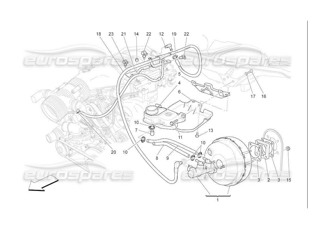 maserati qtp. (2007) 4.2 auto bremsservosystem teilediagramm