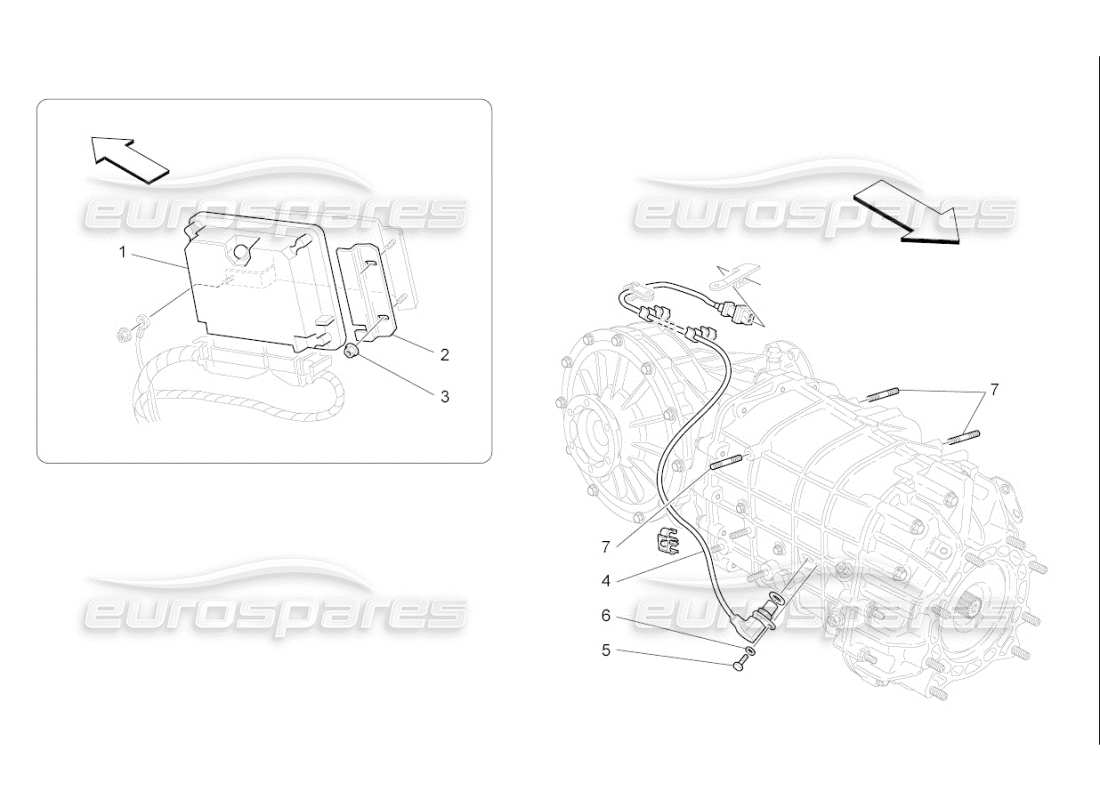 maserati qtp. (2007) 4.2 f1 elektronische steuerung (getriebe) teilediagramm