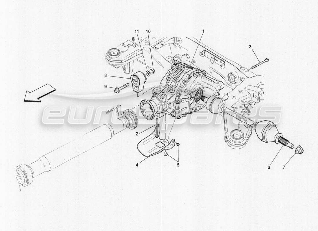 maserati qtp. v8 3.8 530bhp 2014 auto differential- und hinterachswellen teilediagramm