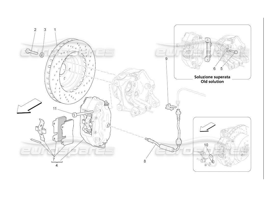 maserati qtp. (2007) 4.2 auto bremsvorrichtungen an den hinterrädern ersatzteildiagramm