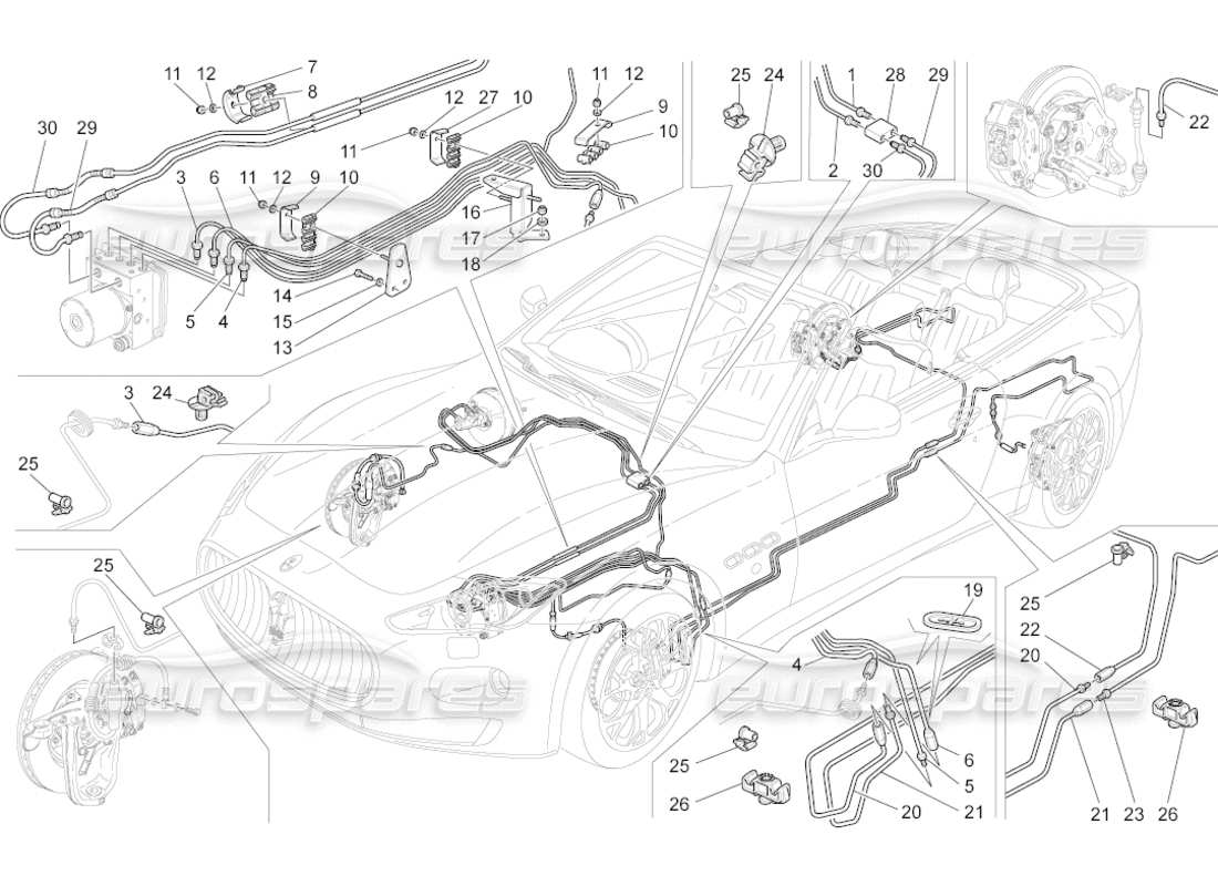 maserati grancabrio (2011) 4.7 lines ersatzteildiagramm