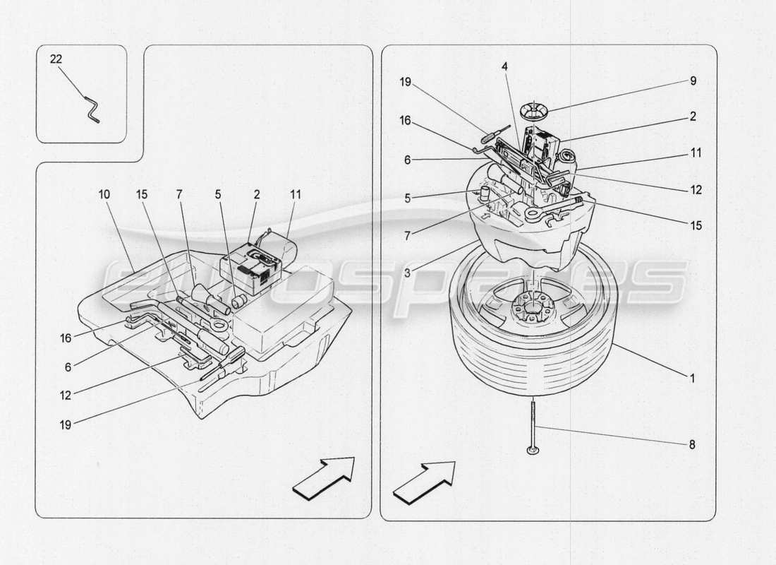 maserati qtp. v8 3.8 530bhp auto 2015 standardwerkzeuge im lieferumfang enthalten teilediagramm