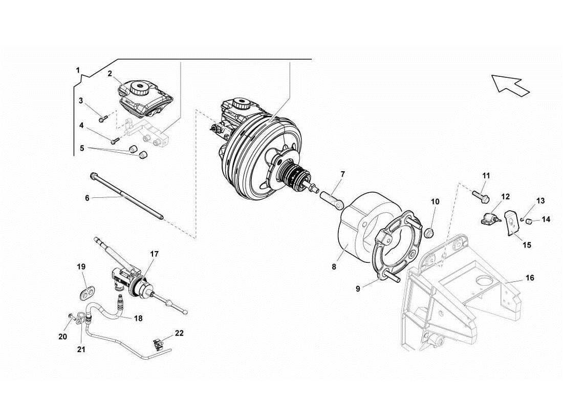 lamborghini gallardo lp560-4s update teilediagramm der servobremse