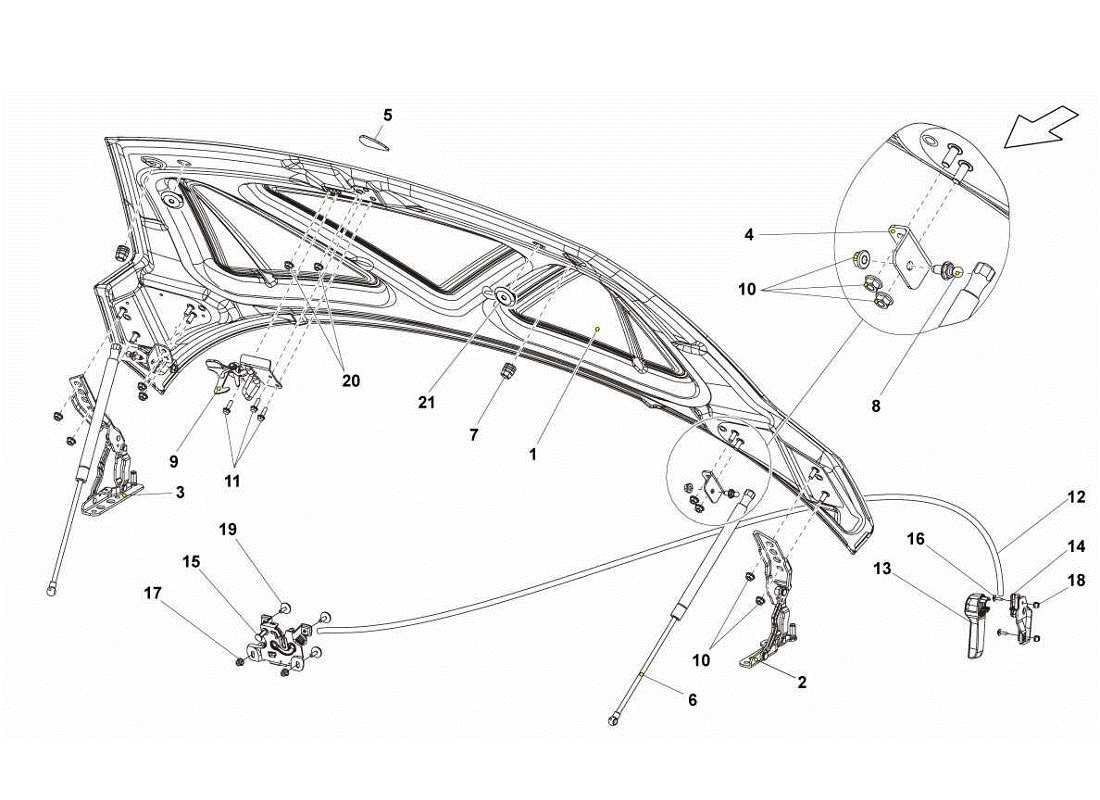 lamborghini gallardo lp560-4s update fronthaube teilediagramm