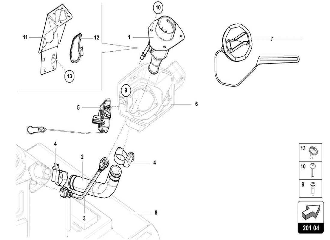 lamborghini centenario spider kraftstoffeinfüllstutzen ersatzteildiagramm