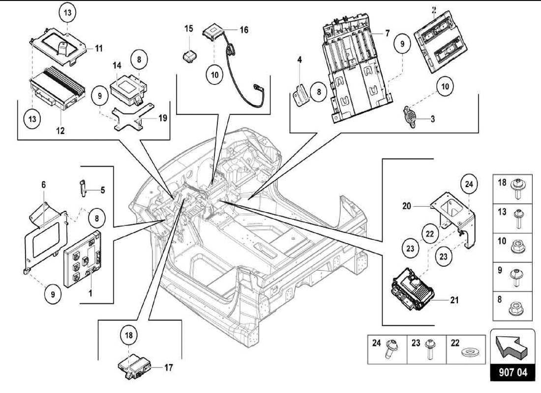 lamborghini centenario spider electronic control units part diagram