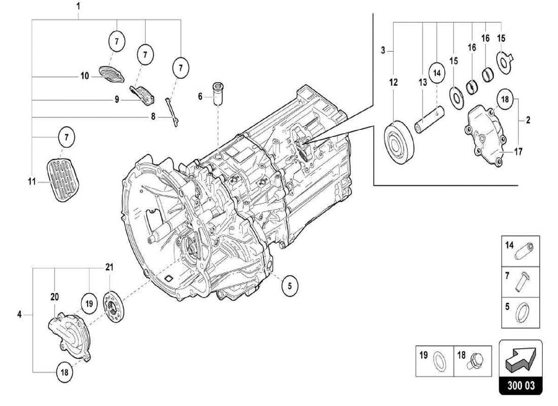 lamborghini centenario spider äußere komponenten für getriebe teilediagramm