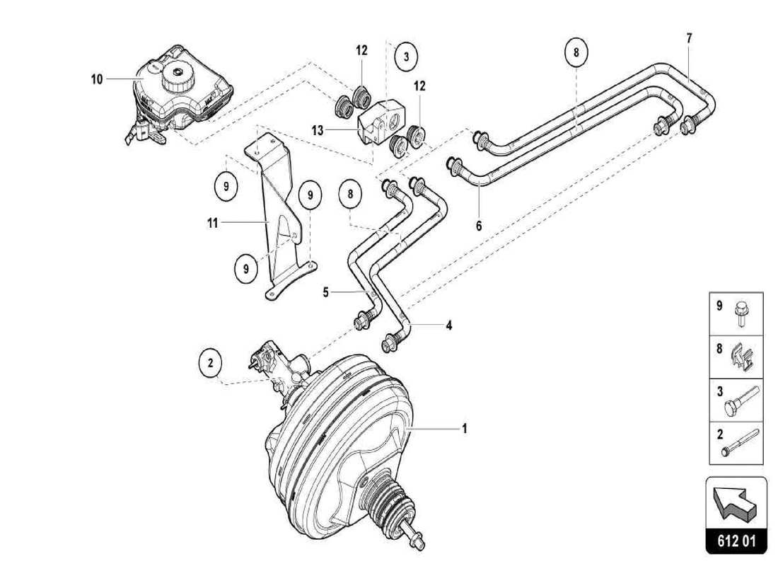 lamborghini centenario spider bremsservo-ersatzteildiagramm