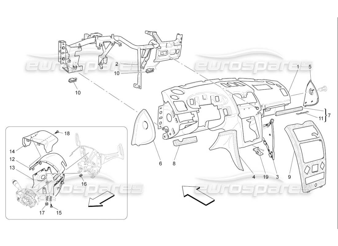 maserati qtp. (2007) 4.2 f1 dashboard unit ersatzteildiagramm