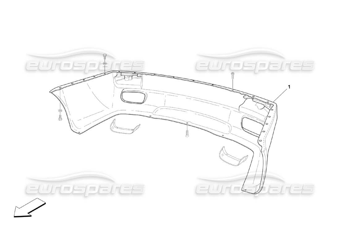 maserati qtp. (2003) 4.2 hintere stoßstange teilediagramm