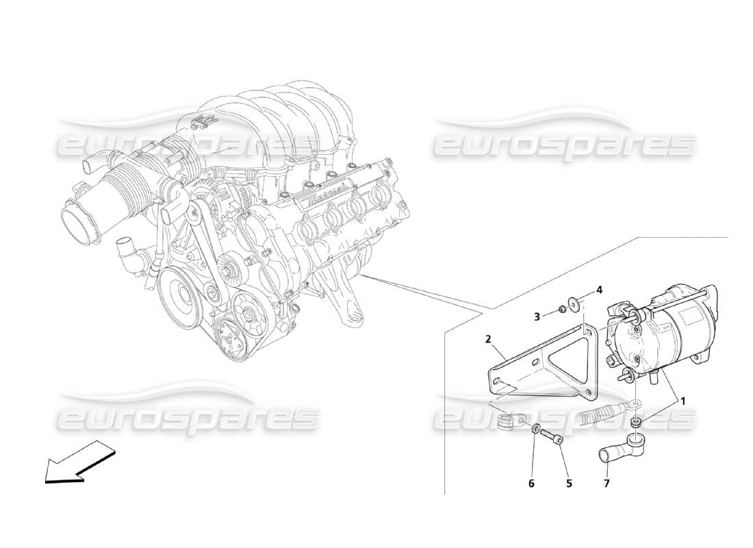 maserati qtp. (2003) 4.2 elektronische steuerung: motorstart teilediagramm