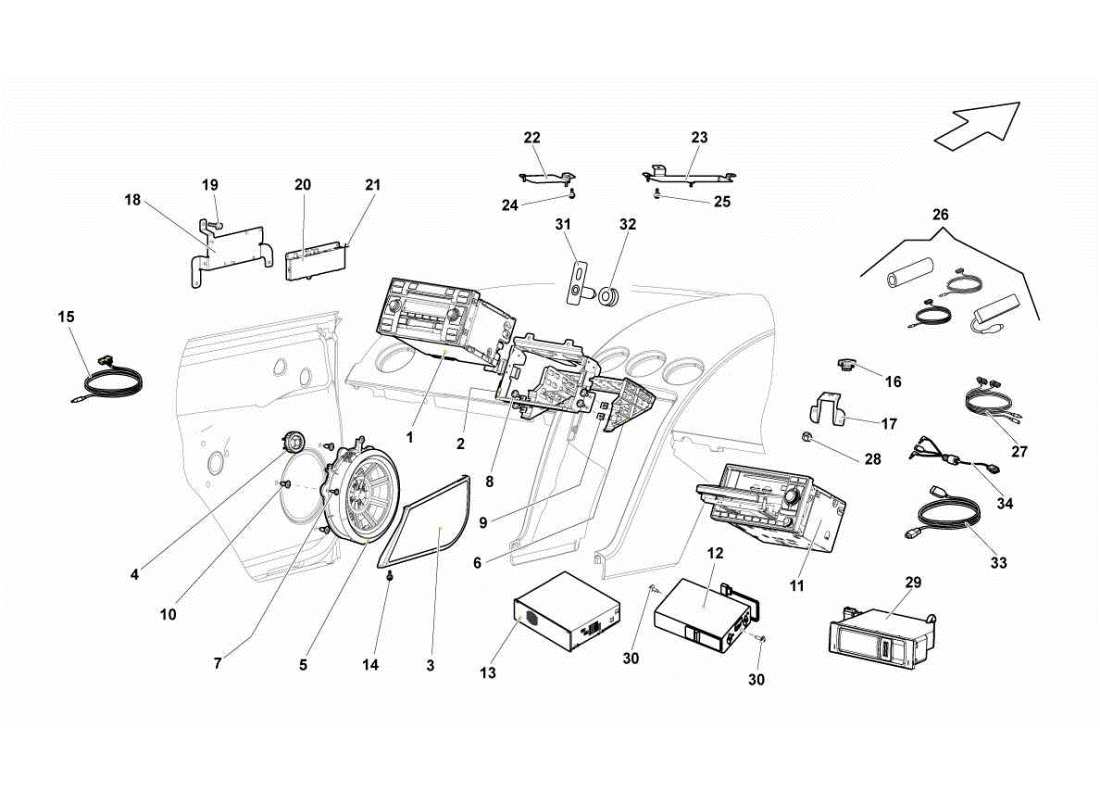 lamborghini gallardo sts ii sc hifi system teilediagramm