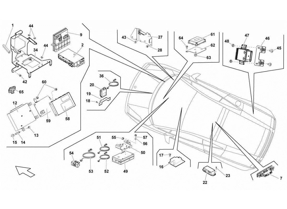 lamborghini gallardo sts ii sc teilediagramm des elektrischen systems