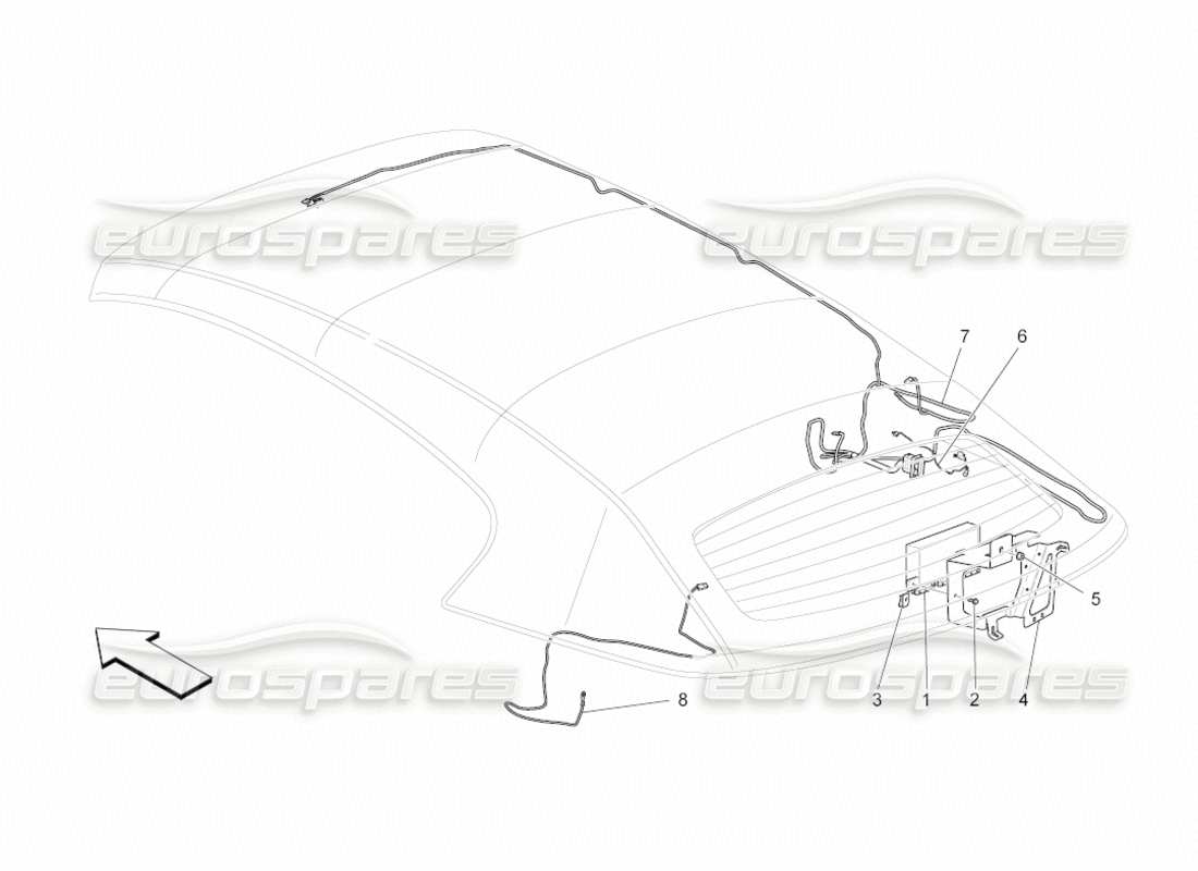 maserati grancabrio (2010) 4.7 elektrische abdeckung: diagramm der elektronischen steuerteile