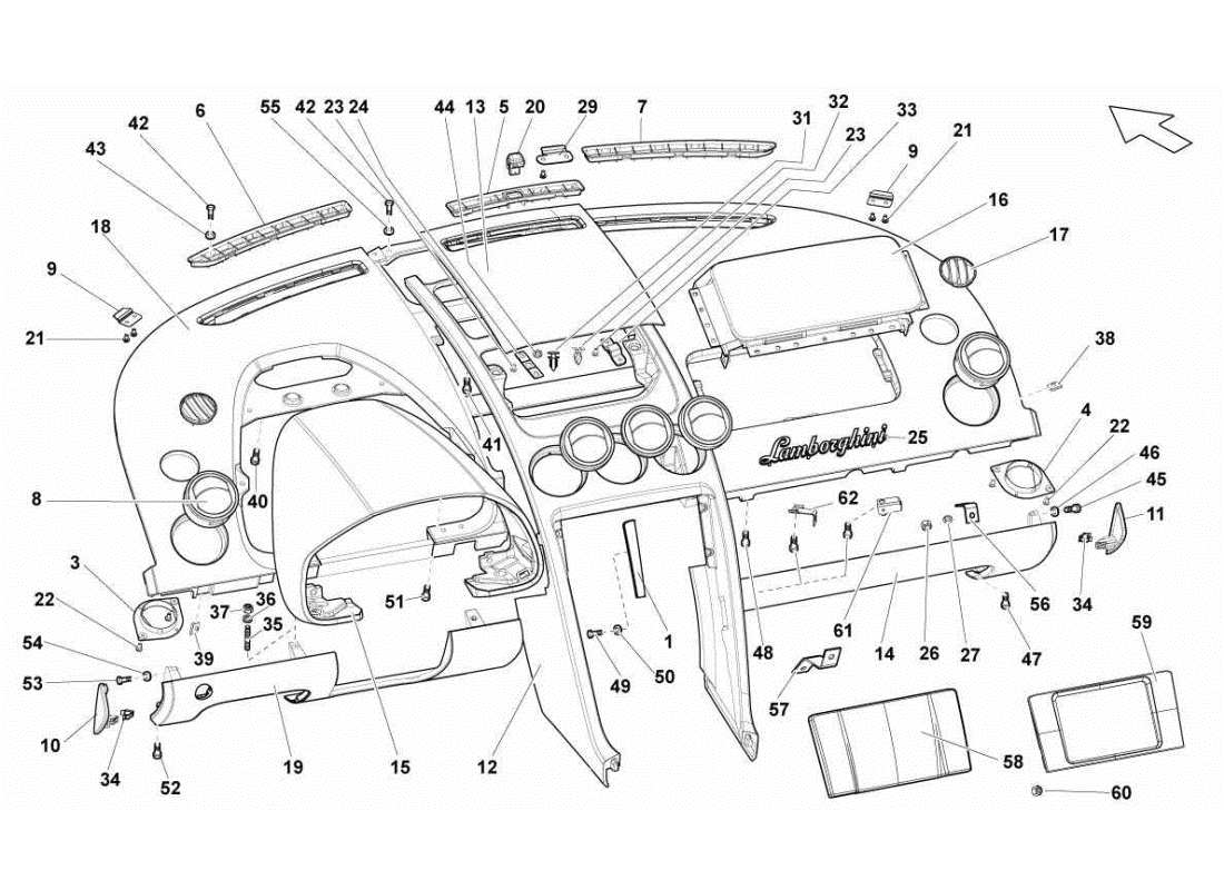 lamborghini gallardo sts ii sc armaturenbrett teilediagramm