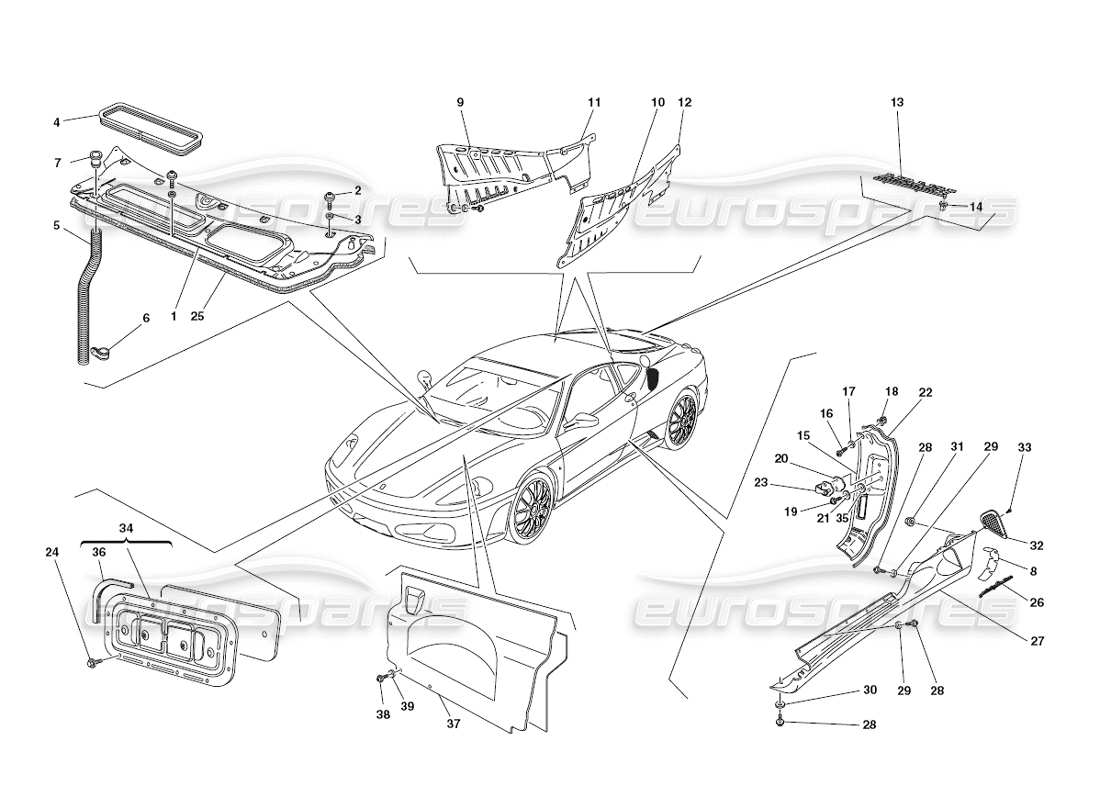 ferrari 430 challenge (2006) schilde – abschluss teilediagramm