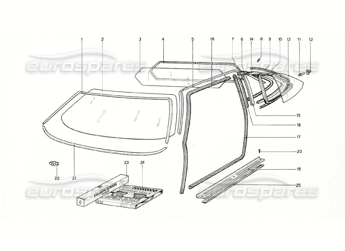 ferrari 308 gt4 dino (1976) brillenteildiagramm