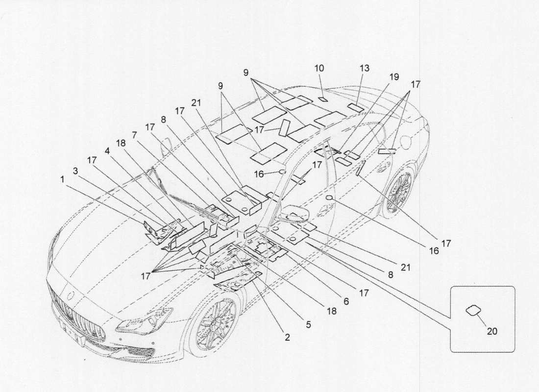 maserati qtp. v6 3.0 tds 275bhp 2017 schallschutz teilediagramm