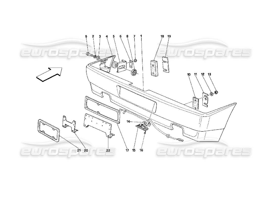 ferrari 348 (2.7 motronic) hintere stoßstange teilediagramm