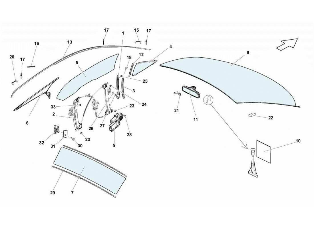 lamborghini gallardo sts ii sc windows-teilediagramm