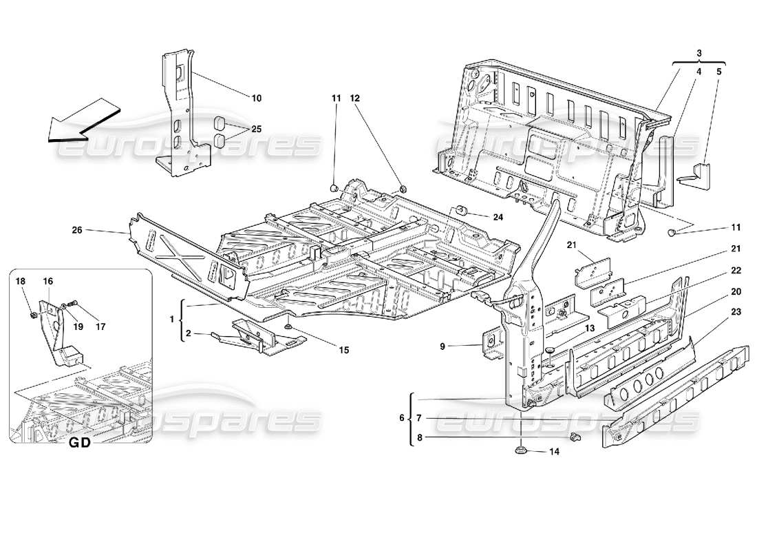 ferrari 355 (2.7 motronic) zentrale teilstrukturen teildiagramm