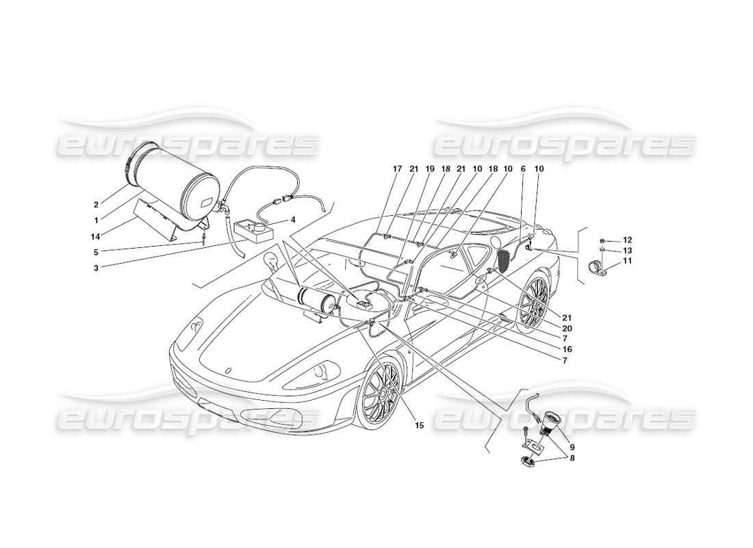 ferrari 430 challenge (2006) feuerschutzsystem teilediagramm