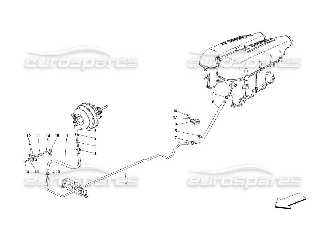 ferrari 430 challenge (2006) bremskraftverstärkersystem teilediagramm