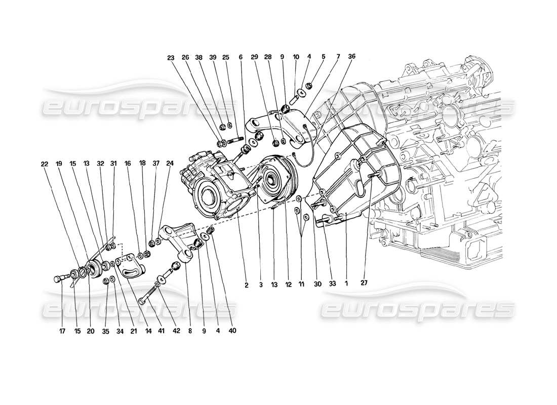 ferrari 308 (1981) gtbi/gtsi teilediagramm für klimakompressor und steuerungen