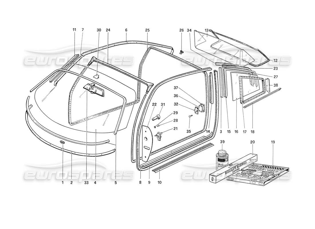 ferrari 208 turbo (1989) brillenteildiagramm