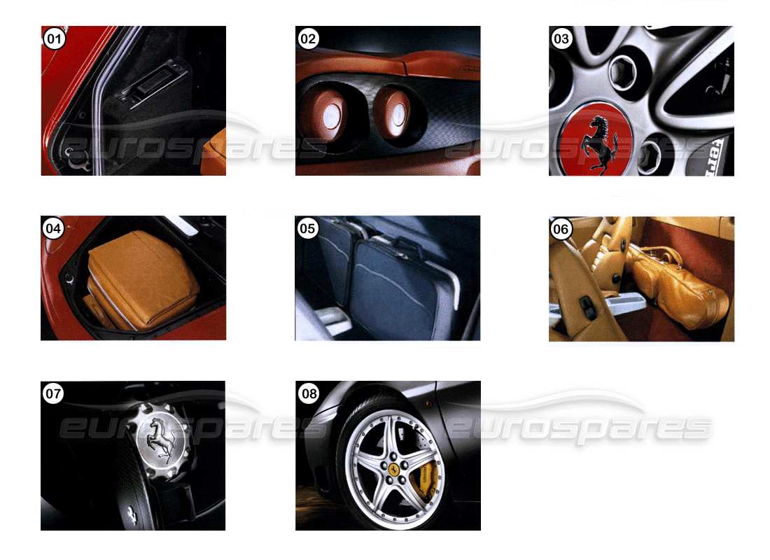 ferrari 360 modena accessoires – stil teilediagramm