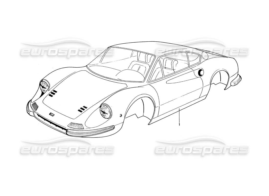 ferrari 246 dino (1975) karosserie teilediagramm