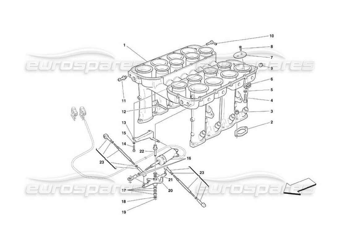 ferrari 360 challenge (2000) teilediagramm des luftansaugkrümmers