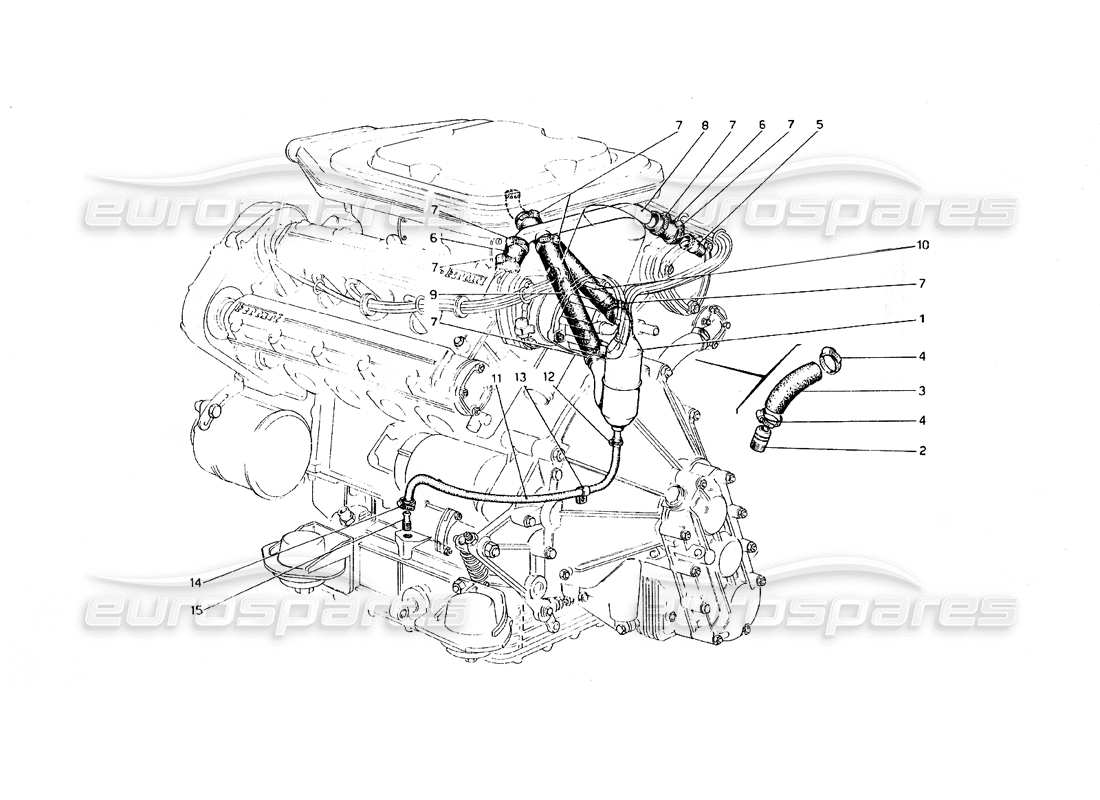 ferrari 308 gt4 dino (1979) teilediagramm des blow-by-systems