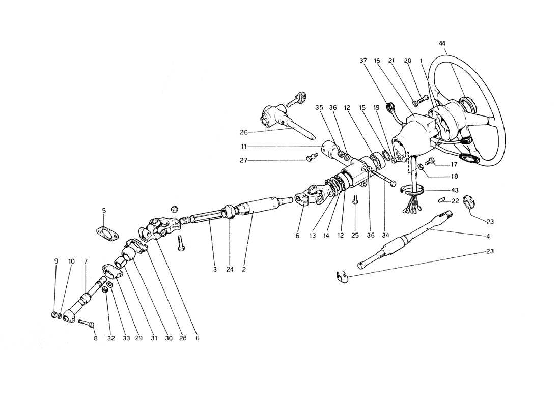 ferrari 308 gt4 dino (1979) lenksäule ersatzteildiagramm