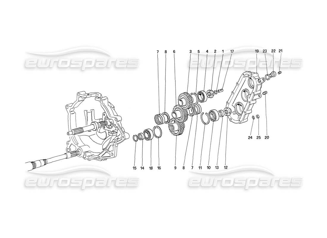 ferrari 208 turbo (1989) getriebe-teilediagramm