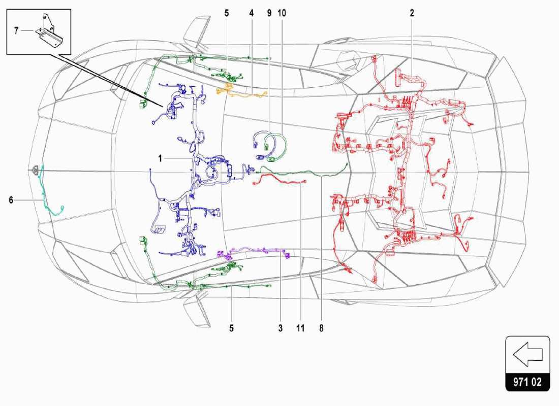 lamborghini centenario spider electrical system - wiring looms part diagram