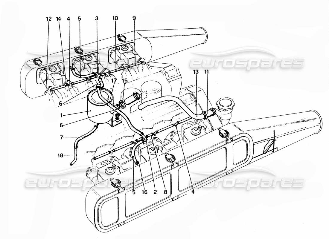 ferrari 365 gtc4 (mechanical) vakuumtank teilediagramm