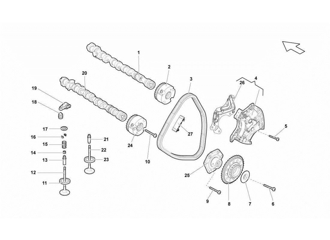 lamborghini gallardo sts ii sc teilediagramm für das linke steuerkopfsystem