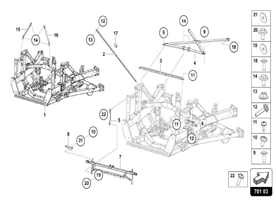 lamborghini centenario spider zierrahmen hinterteil ersatzteildiagramm