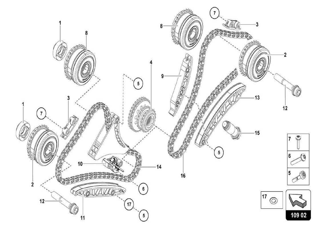 lamborghini centenario spider steuerkette ersatzteildiagramm