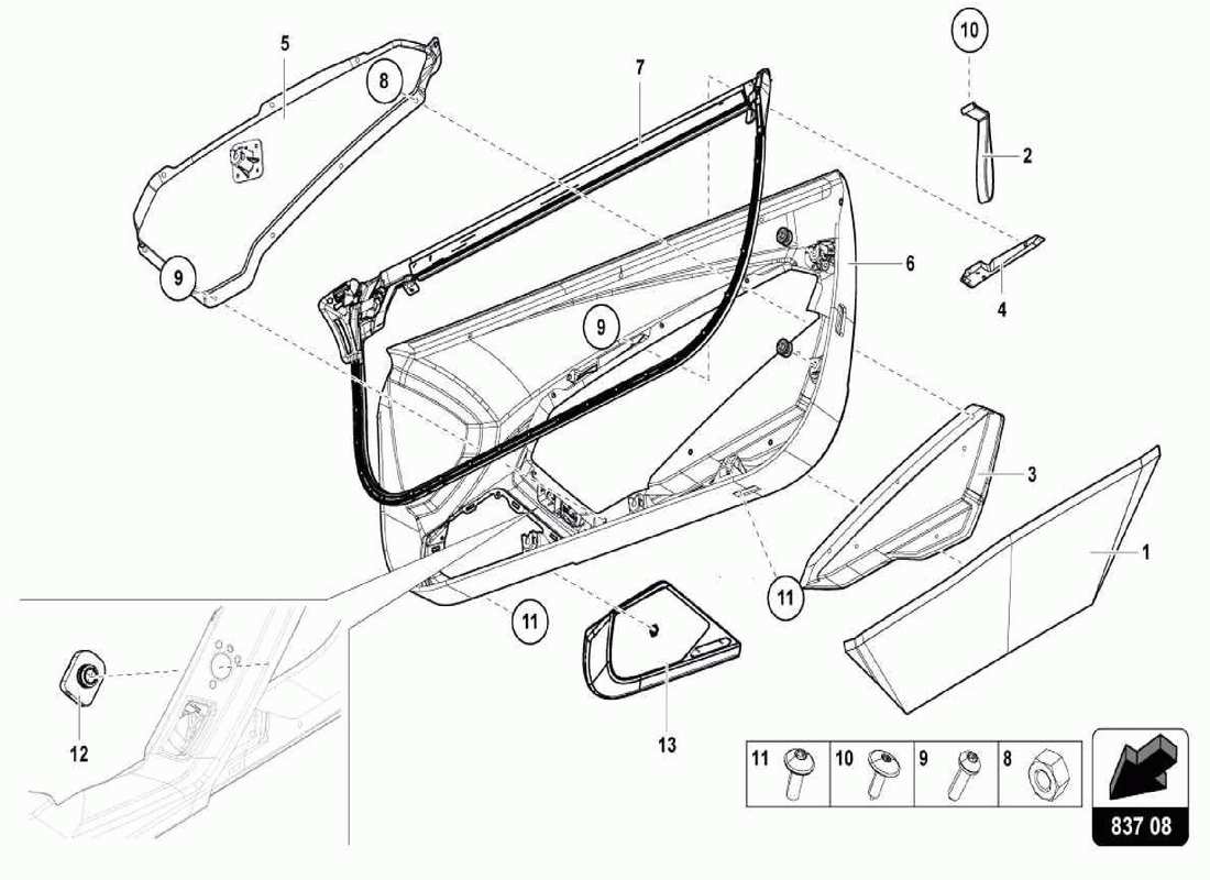 lamborghini centenario spider türplatte teilediagramm